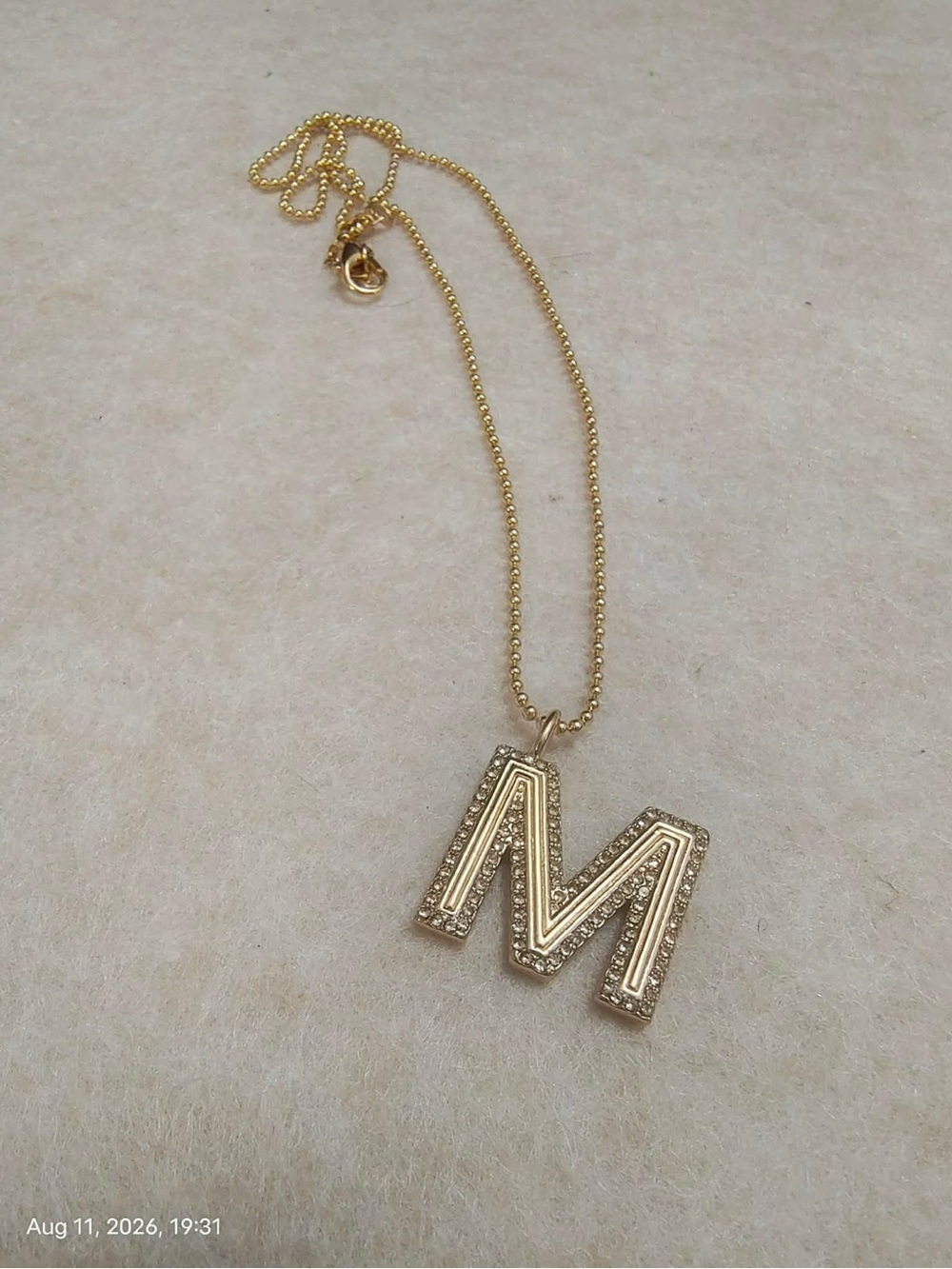 NWOT Baublebar Arianna Initial Pendant Necklace Gold Initial (M) MRSP $40